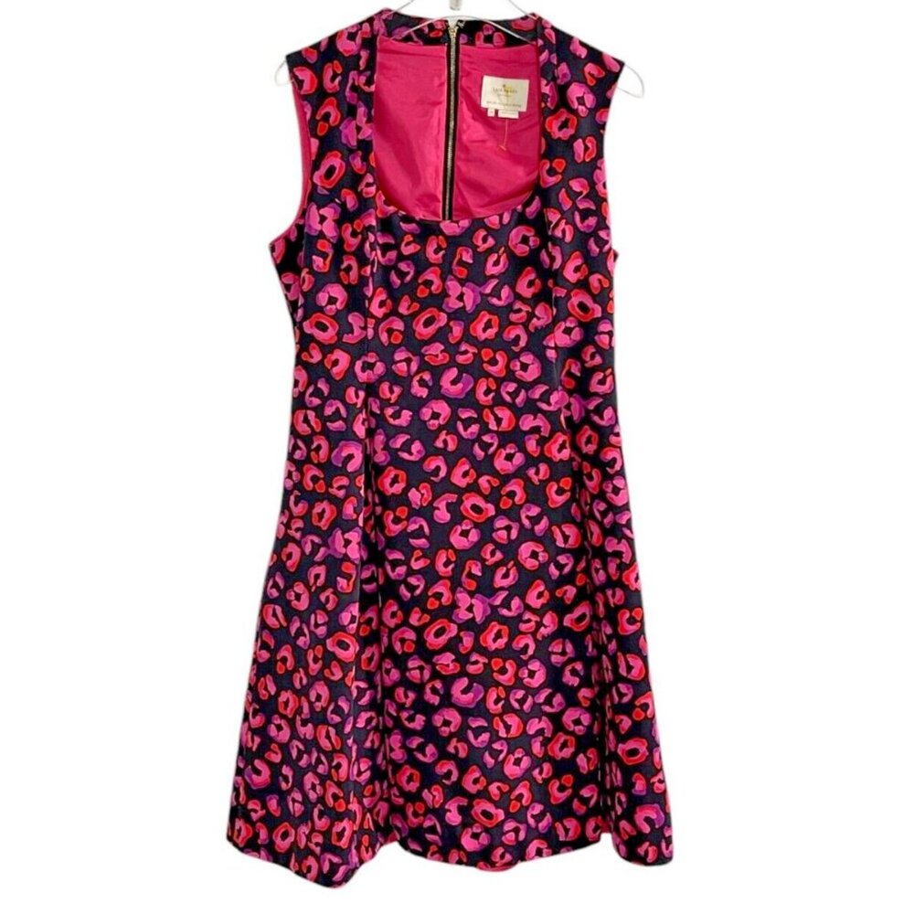 kate spade Pink and Black Leopard-Print Sleeveless Mini Dress